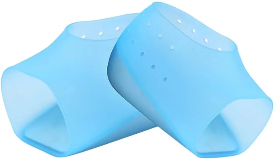 1 Pair Invisible Silicone Height Increase Insoles Comfortable Heel Pads for Men and Women Shock Absorbing Skid and Moisturizing Socks Heel Soles Blue