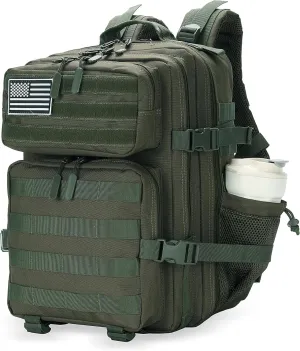 25L Military Tactical Backpack Small Army Assault Pack Molle Daypack for Men and Women for Work Travel Gym Outdoor Hiking Camping (Army Green)