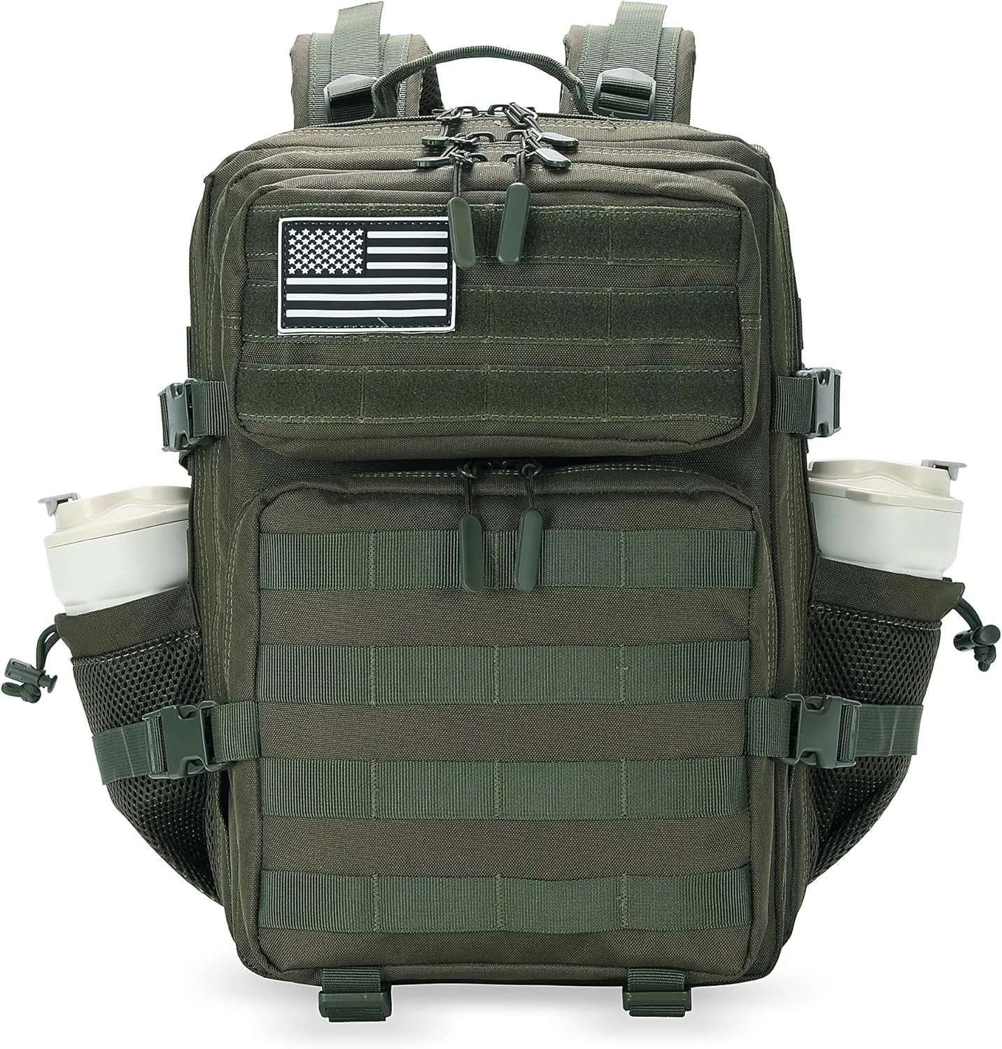 25L Military Tactical Backpack Small Army Assault Pack Molle Daypack for Men and Women for Work Travel Gym Outdoor Hiking Camping (Army Green)