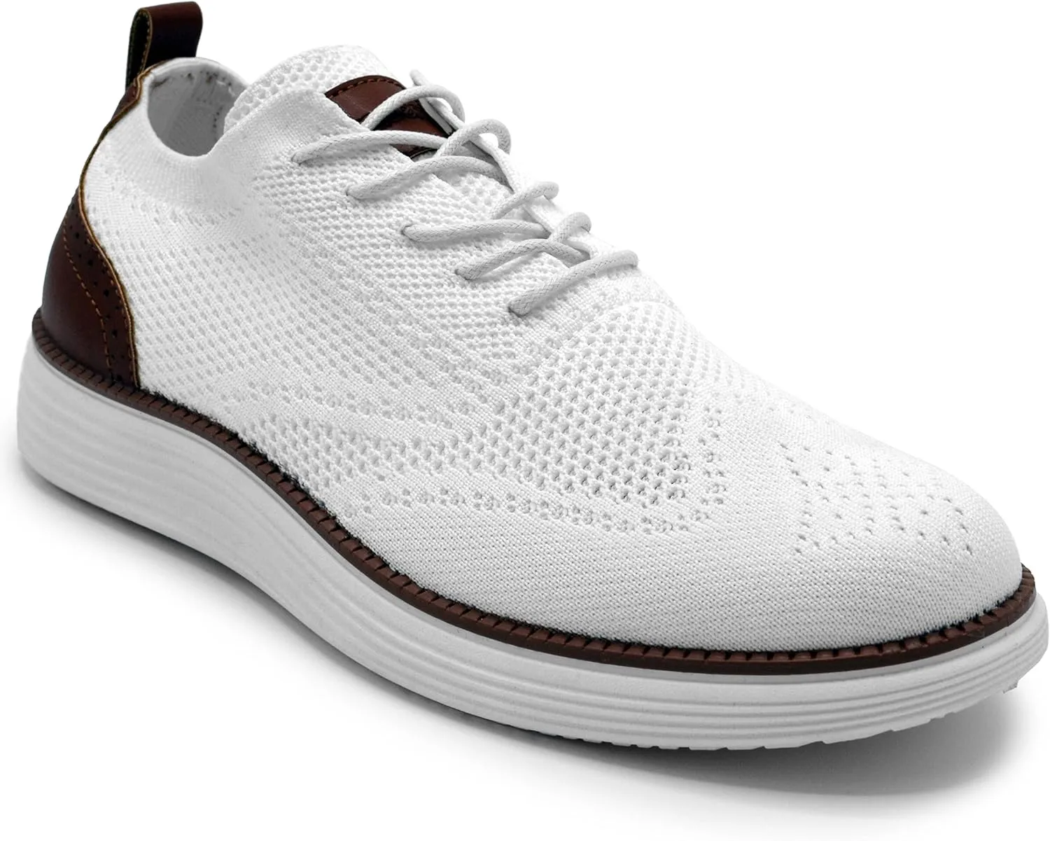 AKADEMIKS Men's Olney Wingtip Knit Oxford, Sleek Breathable Dress Shoes
