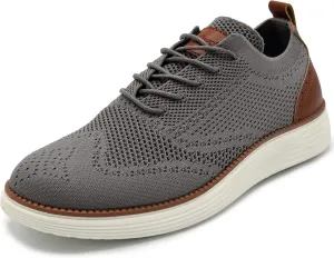 AKADEMIKS Men's Olney Wingtip Knit Oxford, Sleek Breathable Dress Shoes