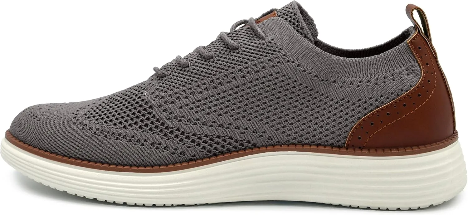 AKADEMIKS Men's Olney Wingtip Knit Oxford, Sleek Breathable Dress Shoes