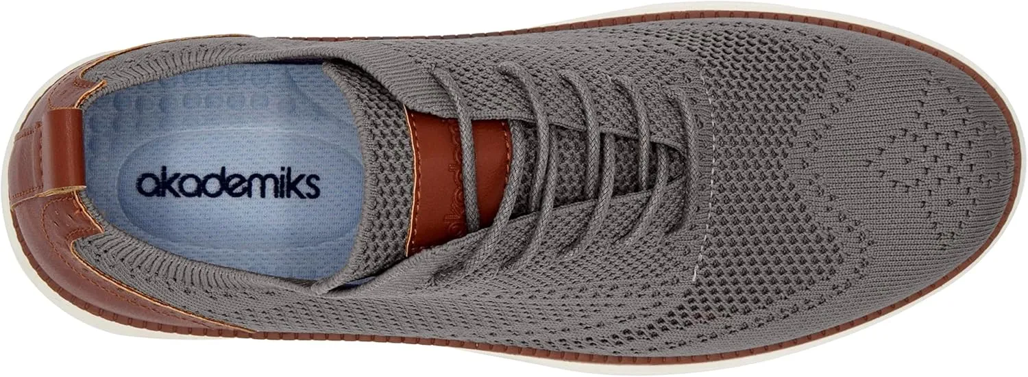 AKADEMIKS Men's Olney Wingtip Knit Oxford, Sleek Breathable Dress Shoes