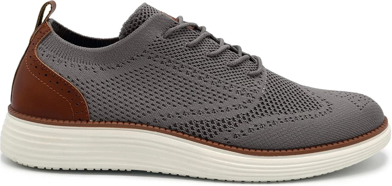 AKADEMIKS Men's Olney Wingtip Knit Oxford, Sleek Breathable Dress Shoes