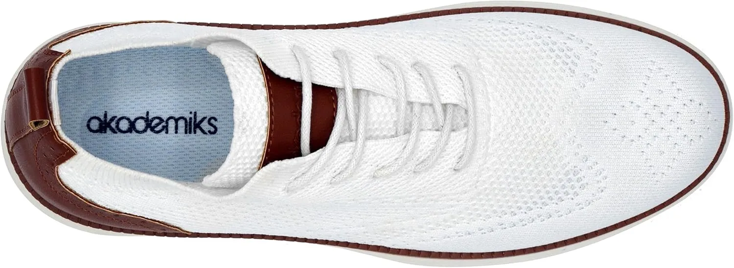 AKADEMIKS Men's Olney Wingtip Knit Oxford, Sleek Breathable Dress Shoes
