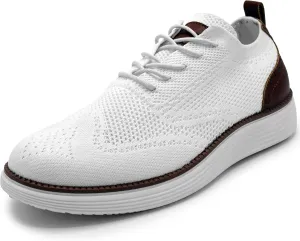AKADEMIKS Men's Olney Wingtip Knit Oxford, Sleek Breathable Dress Shoes