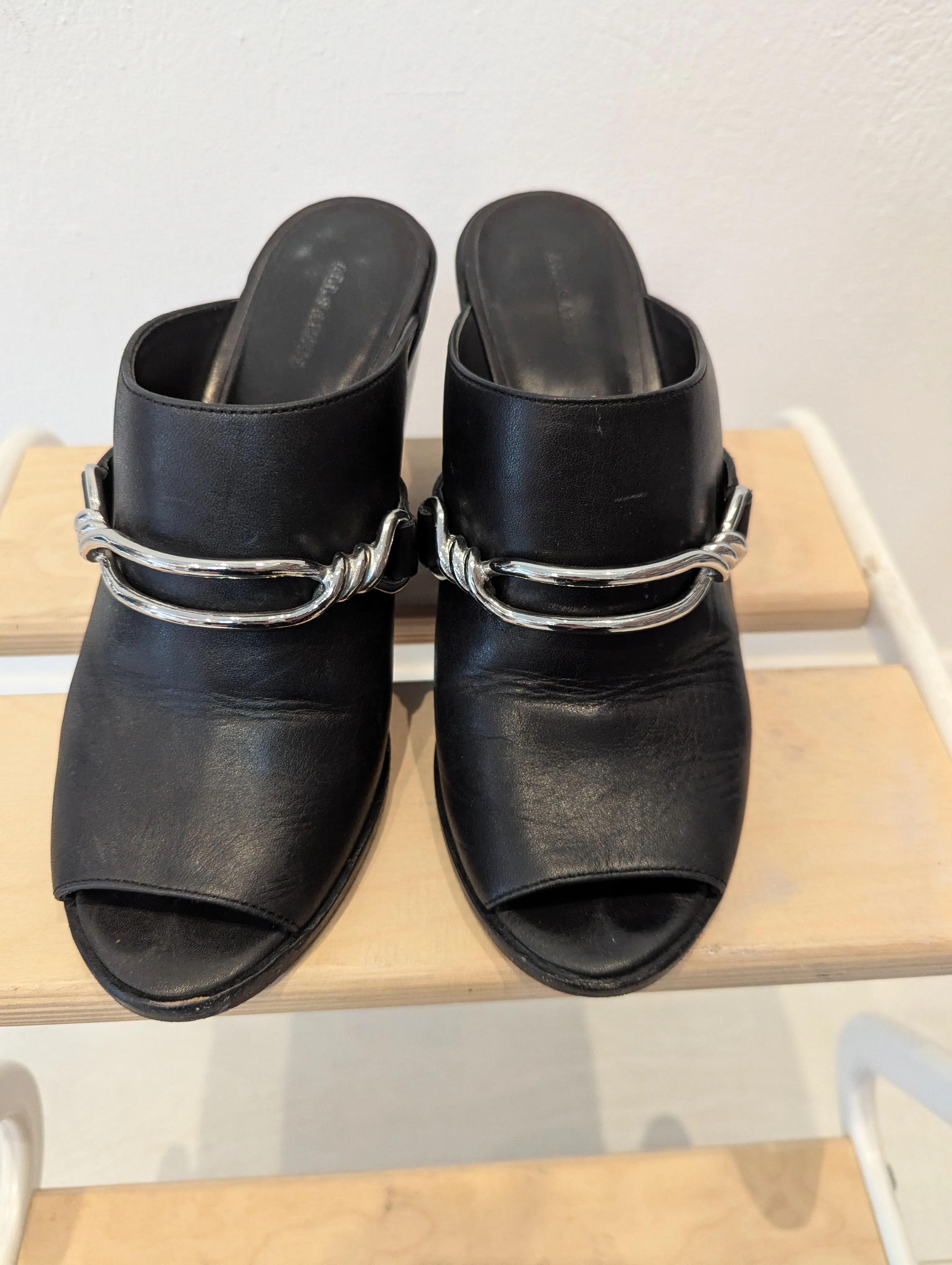 All Saints Black Wedged Mule 5