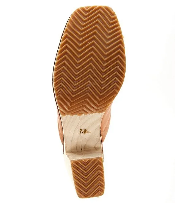Alvara Mule Toe Madden Steve Heeled Slip Loyal customers Leather On Cognac Squared Clog Responsive service Block