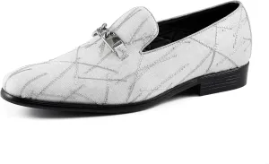Amali Fay Velvet Men’s Slip-On Shoes with Gold Chain Ornament Dress Shoes for Men Velvet Formal Loafers for Men The Original Smoking Men Tuxedo Dress Shoes