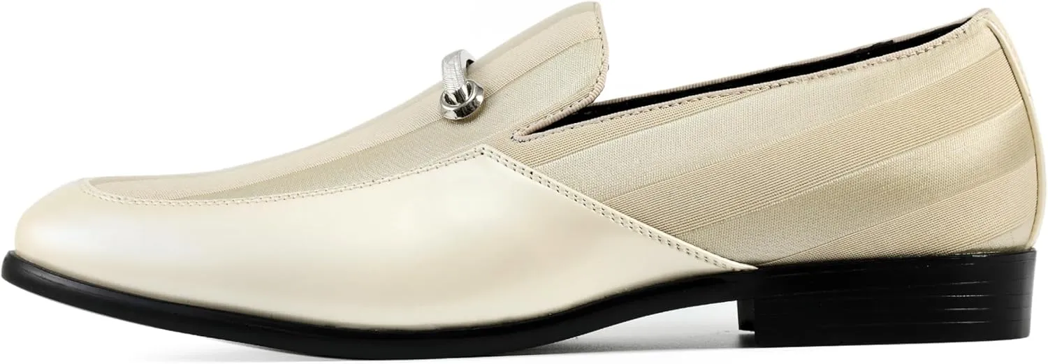 Amali Fay Velvet Men’s Slip-On Shoes with Gold Chain Ornament Dress Shoes for Men Velvet Formal Loafers for Men The Original Smoking Men Tuxedo Dress Shoes