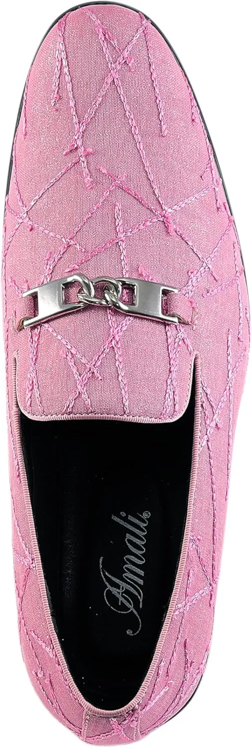 Amali Fay Velvet Men’s Slip-On Shoes with Gold Chain Ornament Dress Shoes for Men Velvet Formal Loafers for Men The Original Smoking Men Tuxedo Dress Shoes