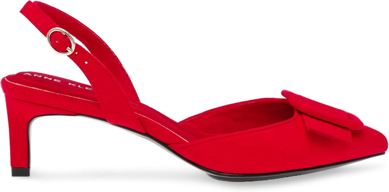 Anne Klein Womens IVA Faux Suede Slingback Pumps