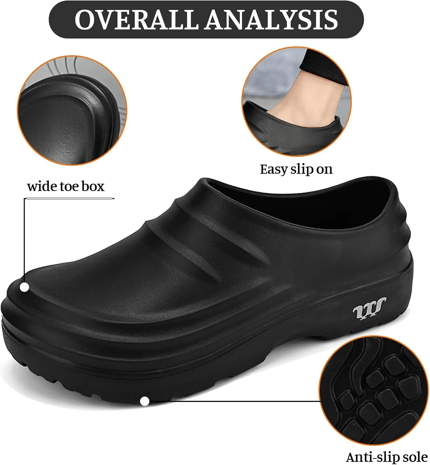Armadillo Chef Shoes for Women Comfortable Slip On Kitchen Garden Nurse Shoes Solid Color Oil Resistant Work Clogs Lightweight Waterproof Chef Mules