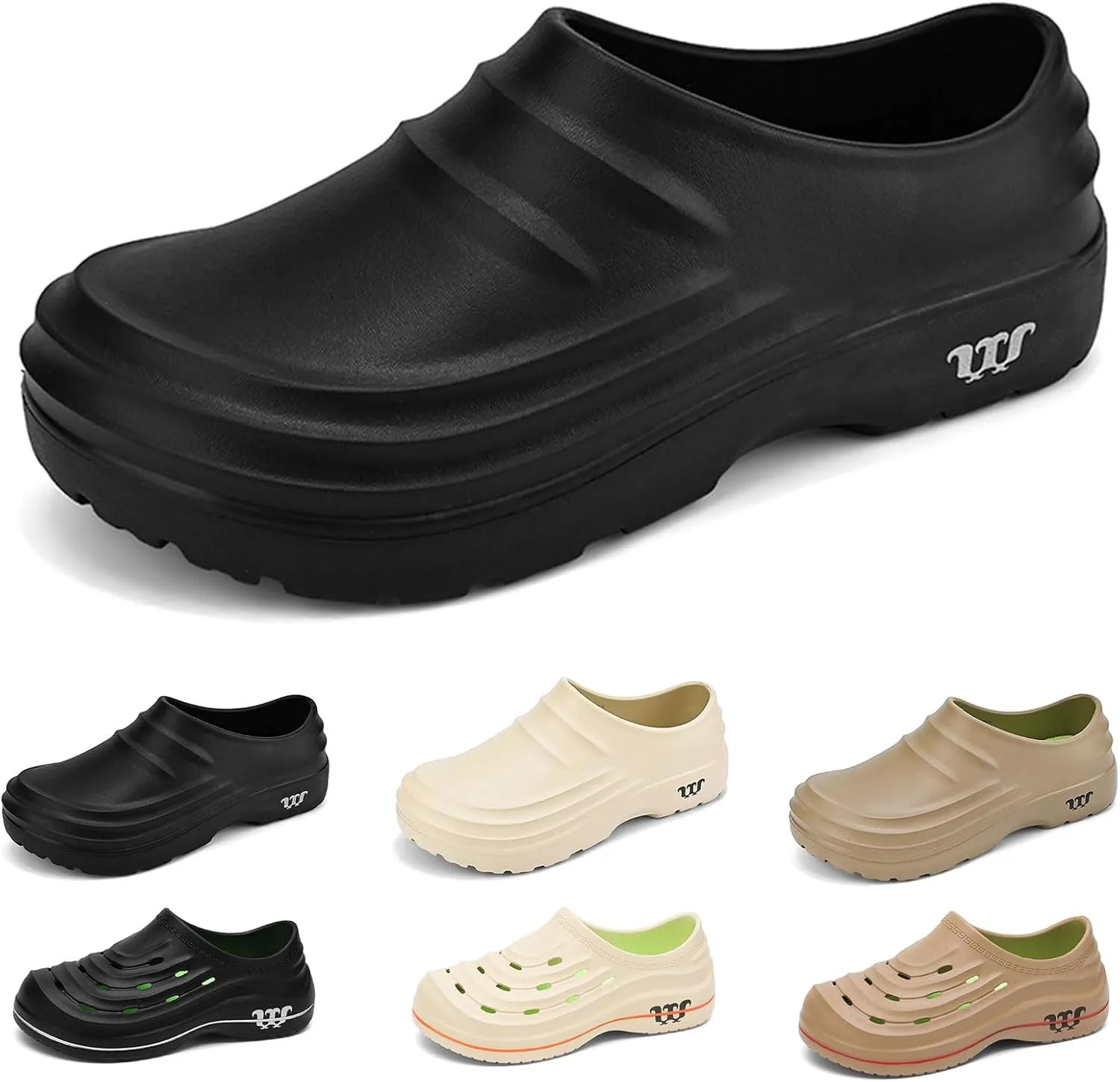 Armadillo Chef Shoes for Women Comfortable Slip On Kitchen Garden Nurse Shoes Solid Color Oil Resistant Work Clogs Lightweight Waterproof Chef Mules