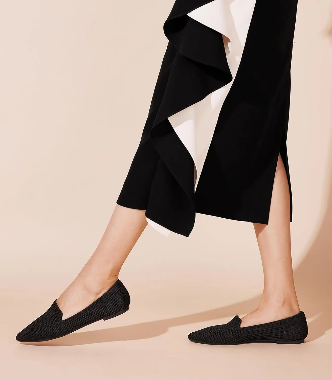 Arromic Women Loafers Flats Comfortable Pointed Toe Loafer Flat Washable Knit Slip On Women Flats for Office Work Casual