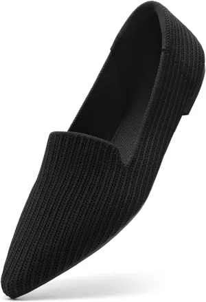 Arromic Women Loafers Flats Comfortable Pointed Toe Loafer Flat Washable Knit Slip On Women Flats for Office Work Casual