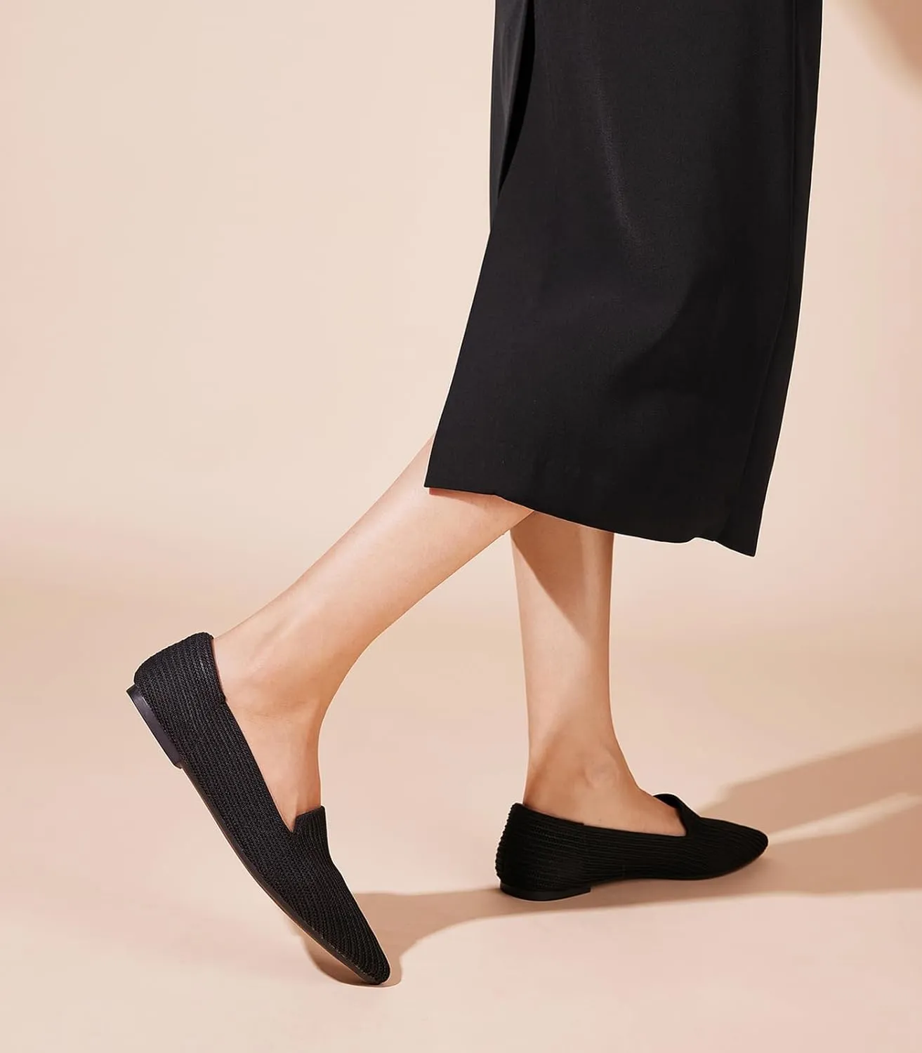 Arromic Women Loafers Flats Comfortable Pointed Toe Loafer Flat Washable Knit Slip On Women Flats for Office Work Casual