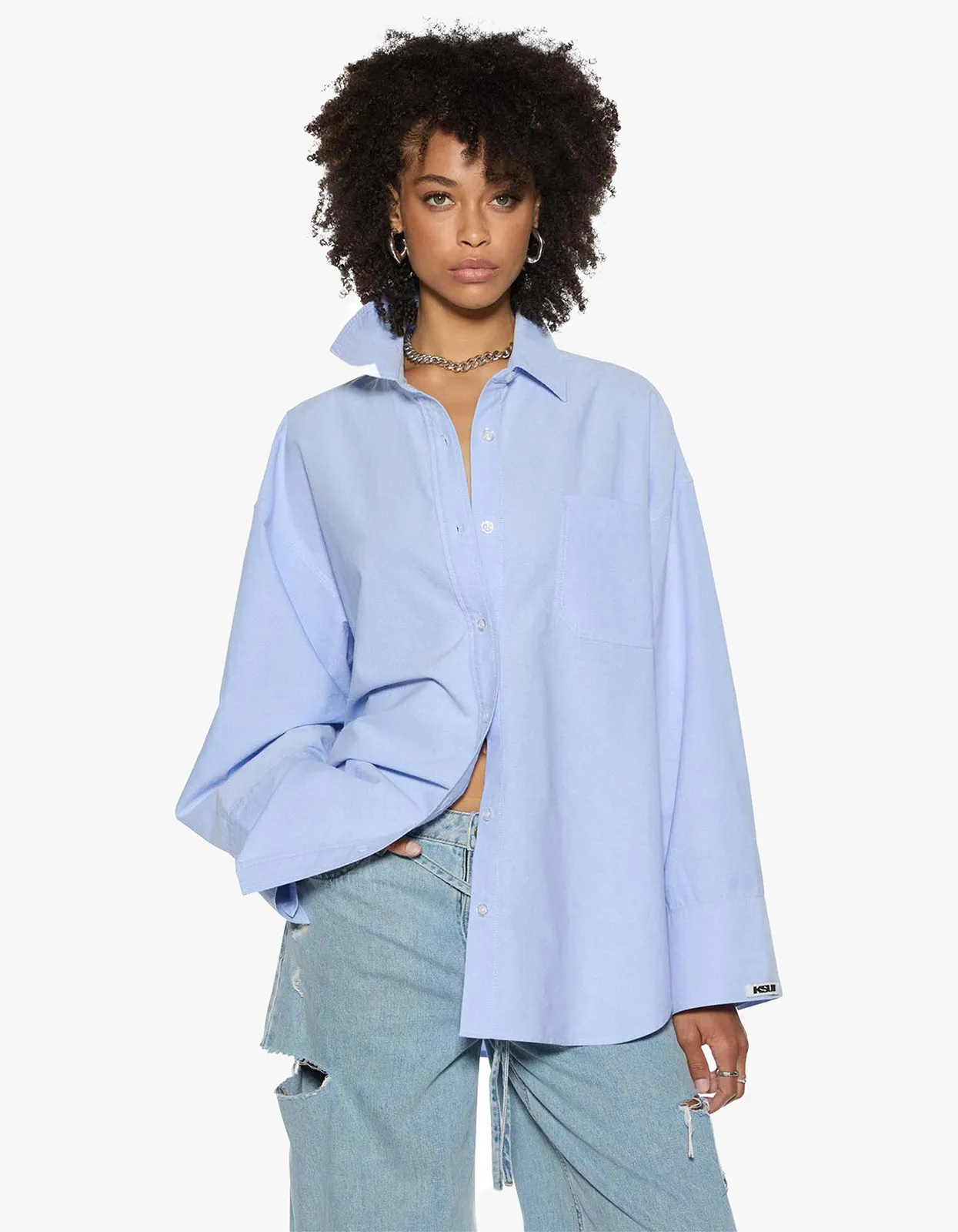 Astra L/S Shirt - Blue Oxford