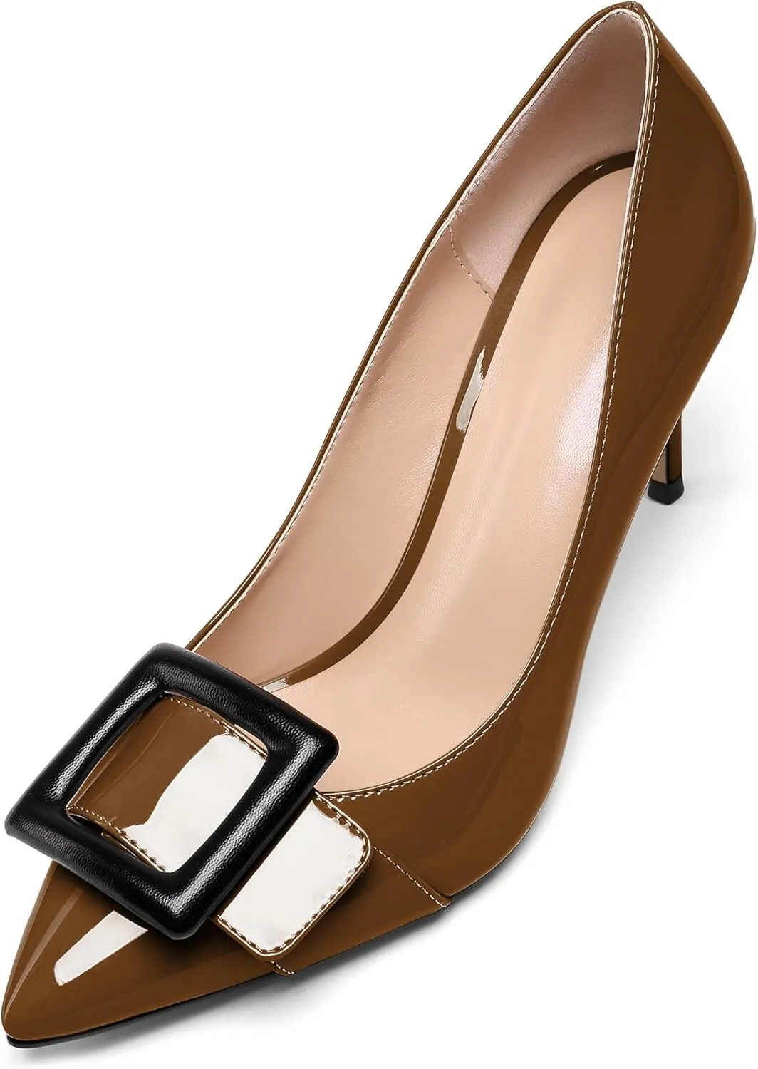 AUMOTED Women Pumps Pointed Toe High Heel 3.4 Inch Party Stiletto Heels Dressy Office Shoes