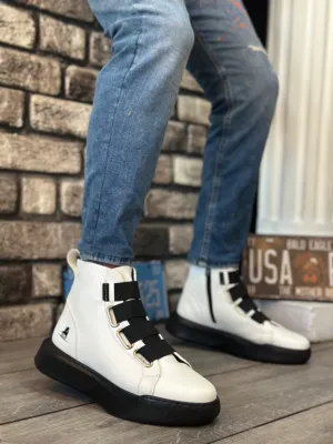 BA0142 Banded Men's High Sole Black Sport Boots - Men Fashion Sneaker Shoes Men's Sneaker Boots