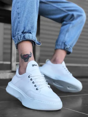 BA0163 Lace-Up Band Men's High Sole Sneaker Sport Shoes