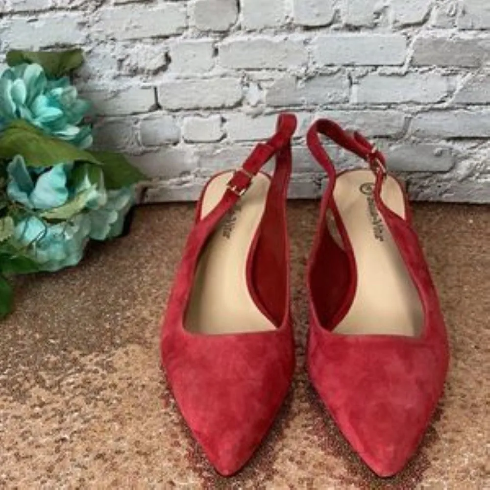 Bella Vita Red Leather Scarlett Slingback Pumps 8