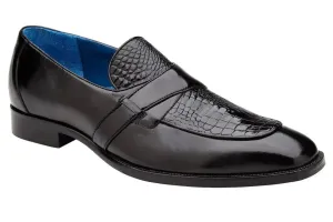 Belvedere Tornado R74 Black Genuine American Alligator/Italian Calf Loafers
