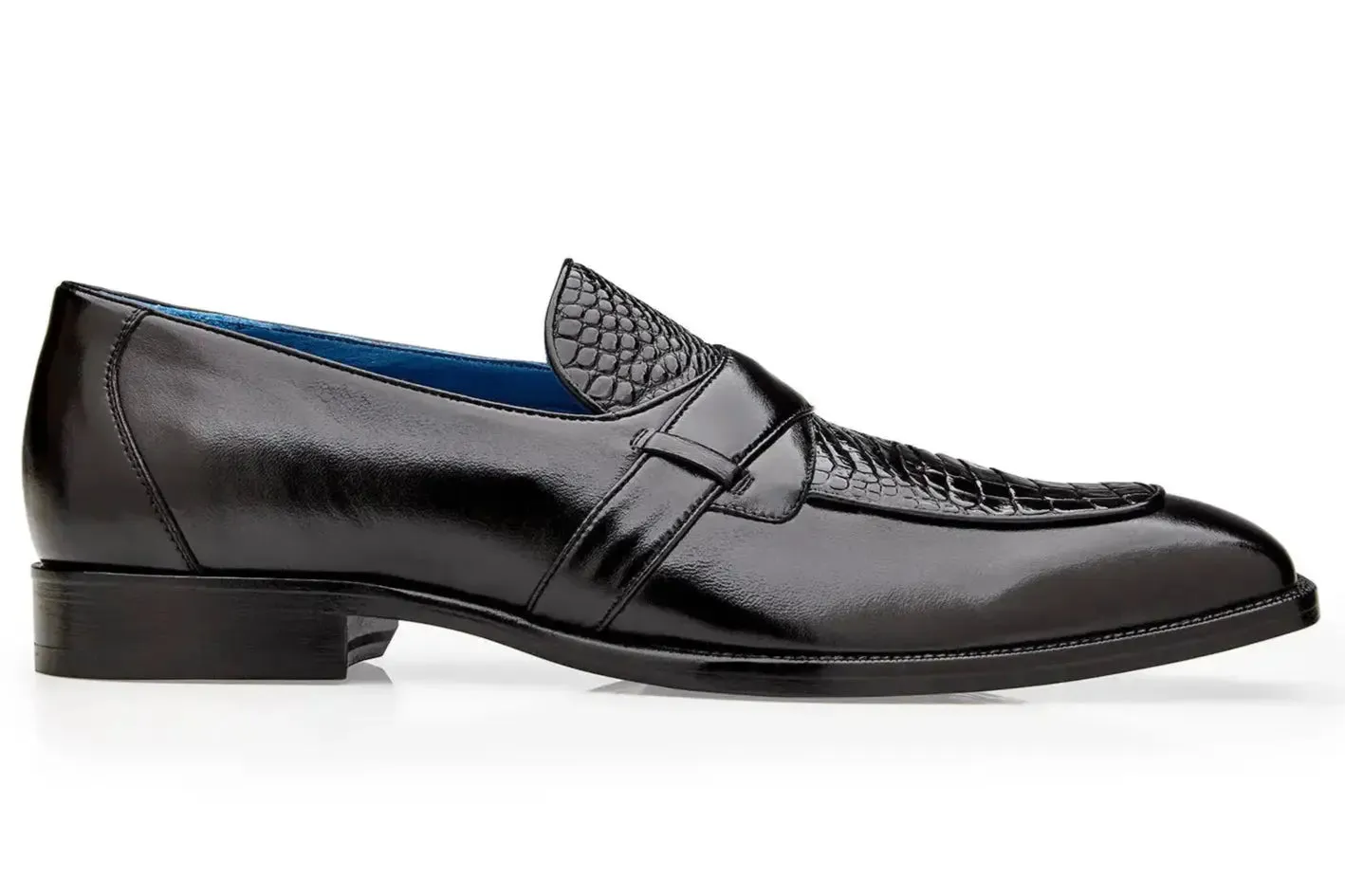 Belvedere Tornado R74 Black Genuine American Alligator/Italian Calf Loafers