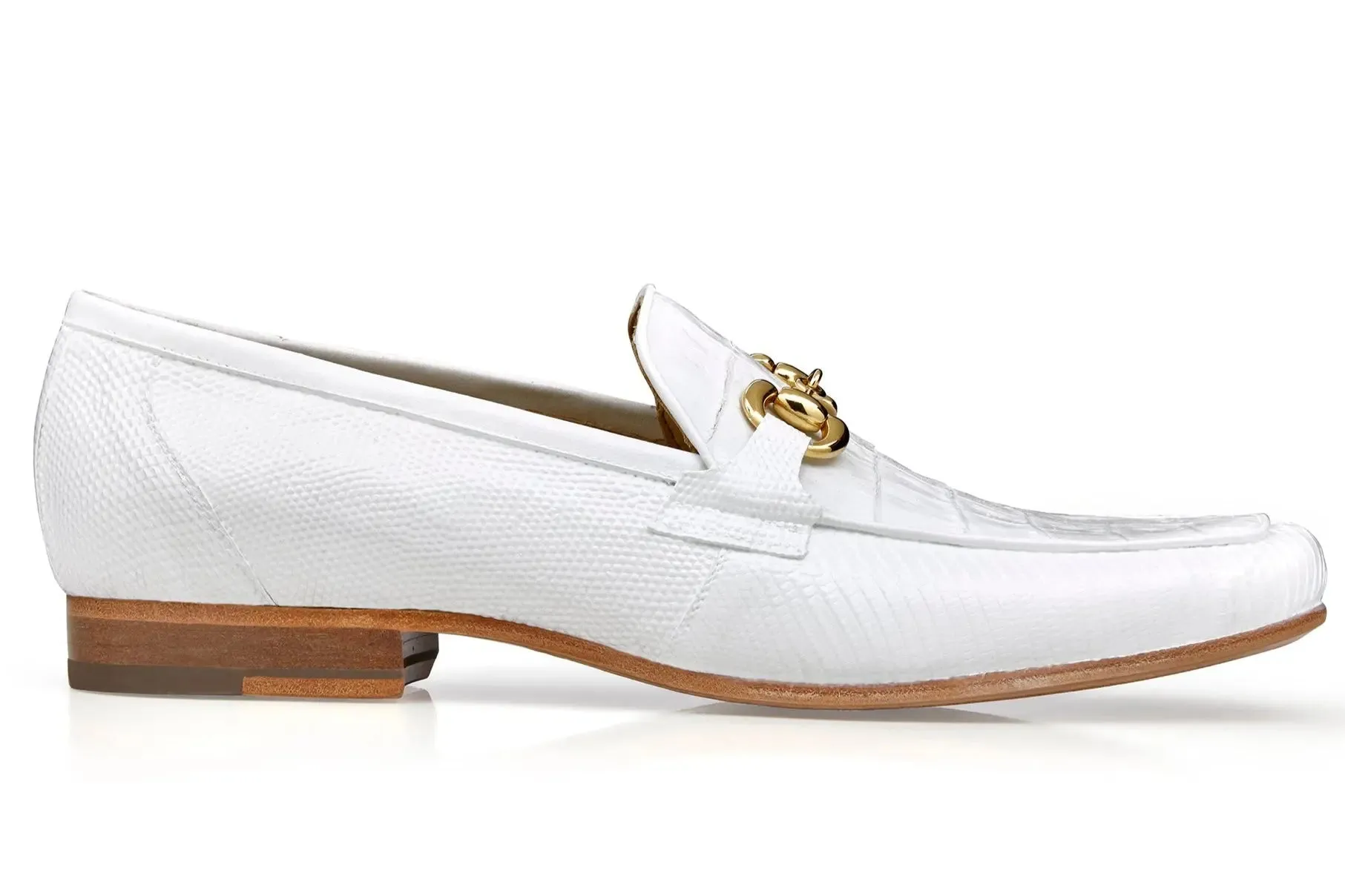Belvedere Udine 1030 White Genuine Caiman Crocodile/Lizard Loafers
