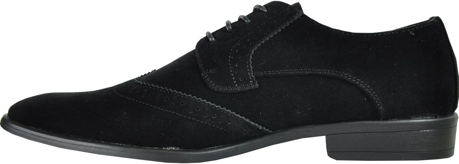 bravo! Men Dress Shoe King Classic Lace-up Oxford Plain or Cap Toe or Wingtip Leather Sock Medium and Wide Width Size from 6 to 18 Black Brown Cognac Blue Purple Red