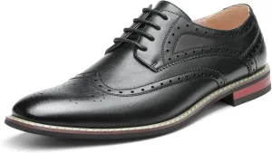 Bruno Moda Italy Prince Men's Classic Modern Oxford Wingtip Lace Dress Shoes
