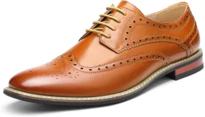 Bruno Moda Italy Prince Men's Classic Modern Oxford Wingtip Lace Dress Shoes