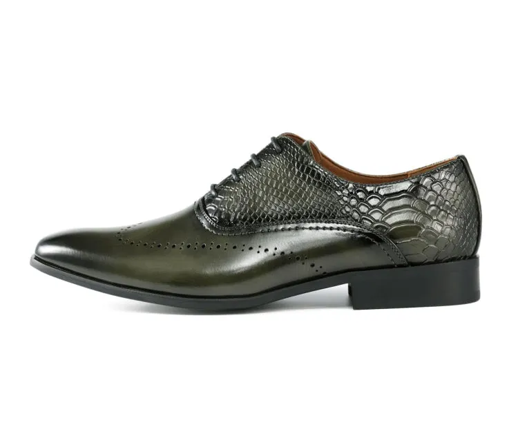 Burke Olive Wingtip Oxfords