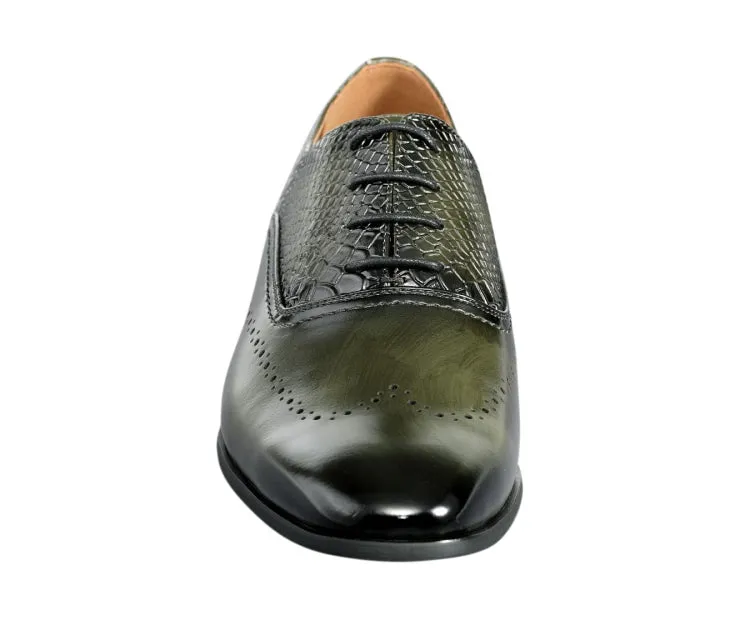 Burke Olive Wingtip Oxfords