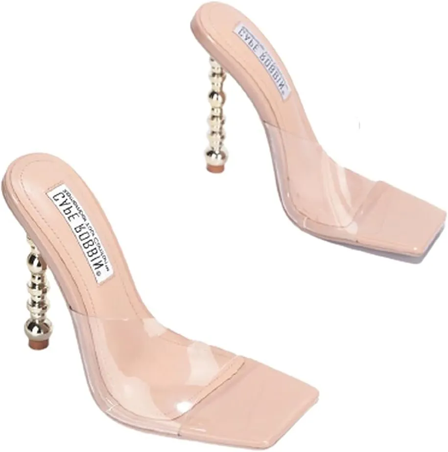 Cape Robbin High Heel Open Toe Slip On Mule Slide Sandals For Women