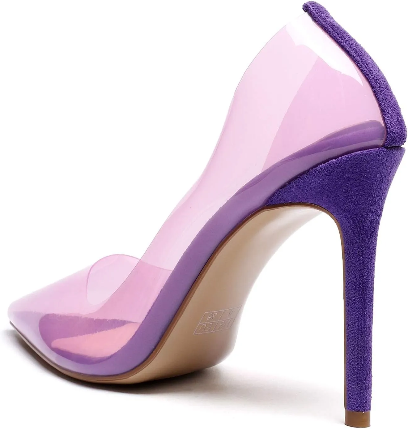 Castamere Womens High Heels Transparent Pumps Slip-on Sexy Clear Pointy Toe 10CM Heels