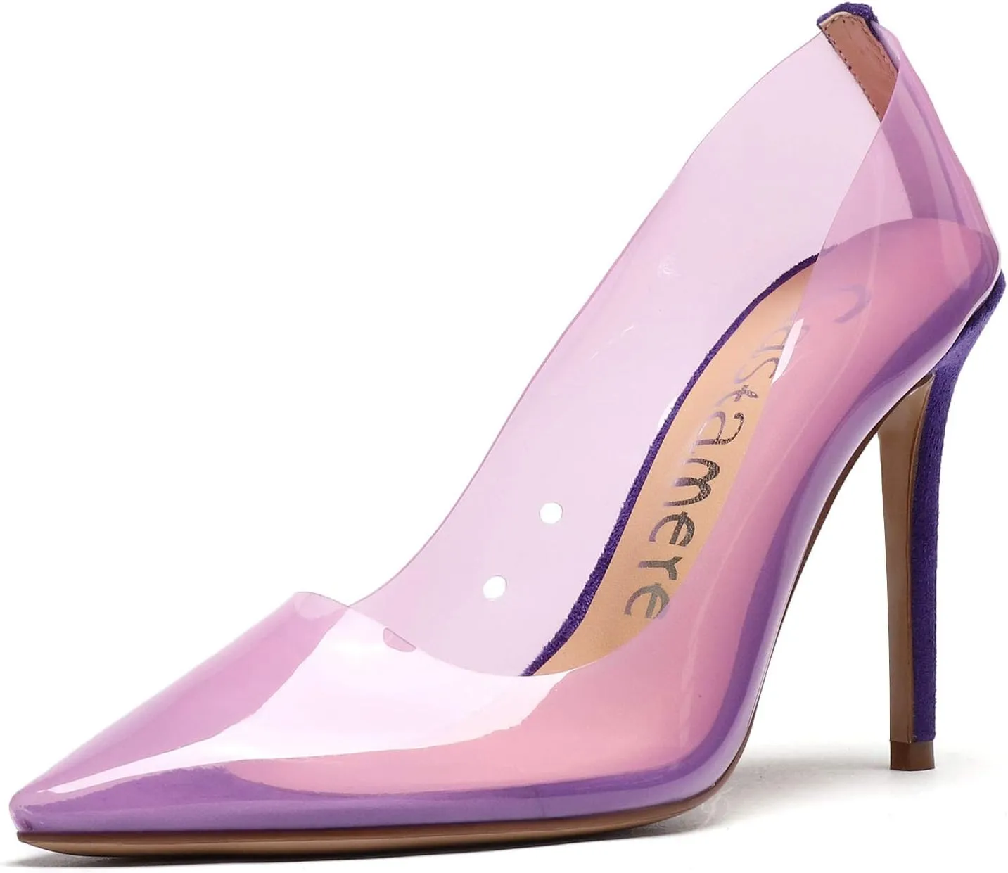 Castamere Womens High Heels Transparent Pumps Slip-on Sexy Clear Pointy Toe 10CM Heels
