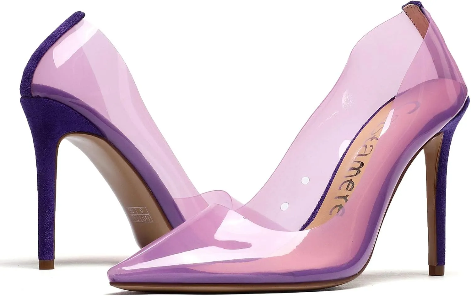 Castamere Womens High Heels Transparent Pumps Slip-on Sexy Clear Pointy Toe 10CM Heels