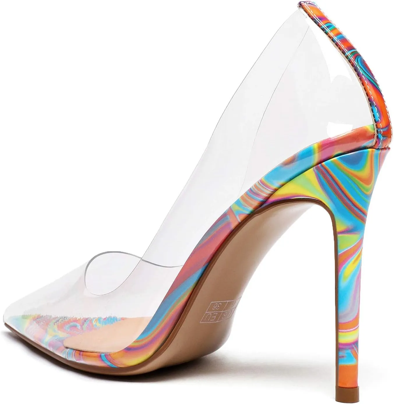 Castamere Womens High Heels Transparent Pumps Slip-on Sexy Clear Pointy Toe 10CM Heels