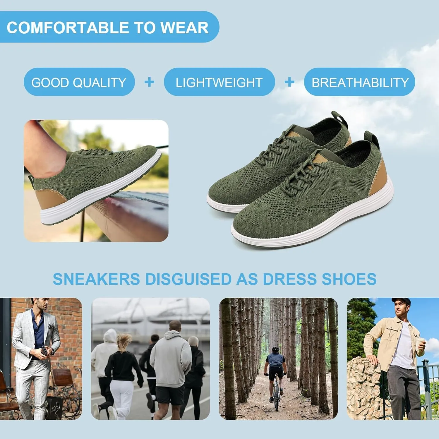 Casual Dress Shoes for Men Business Oxfords Fashion Sneakers Comfortable Loafers Men’s Walking Shoes