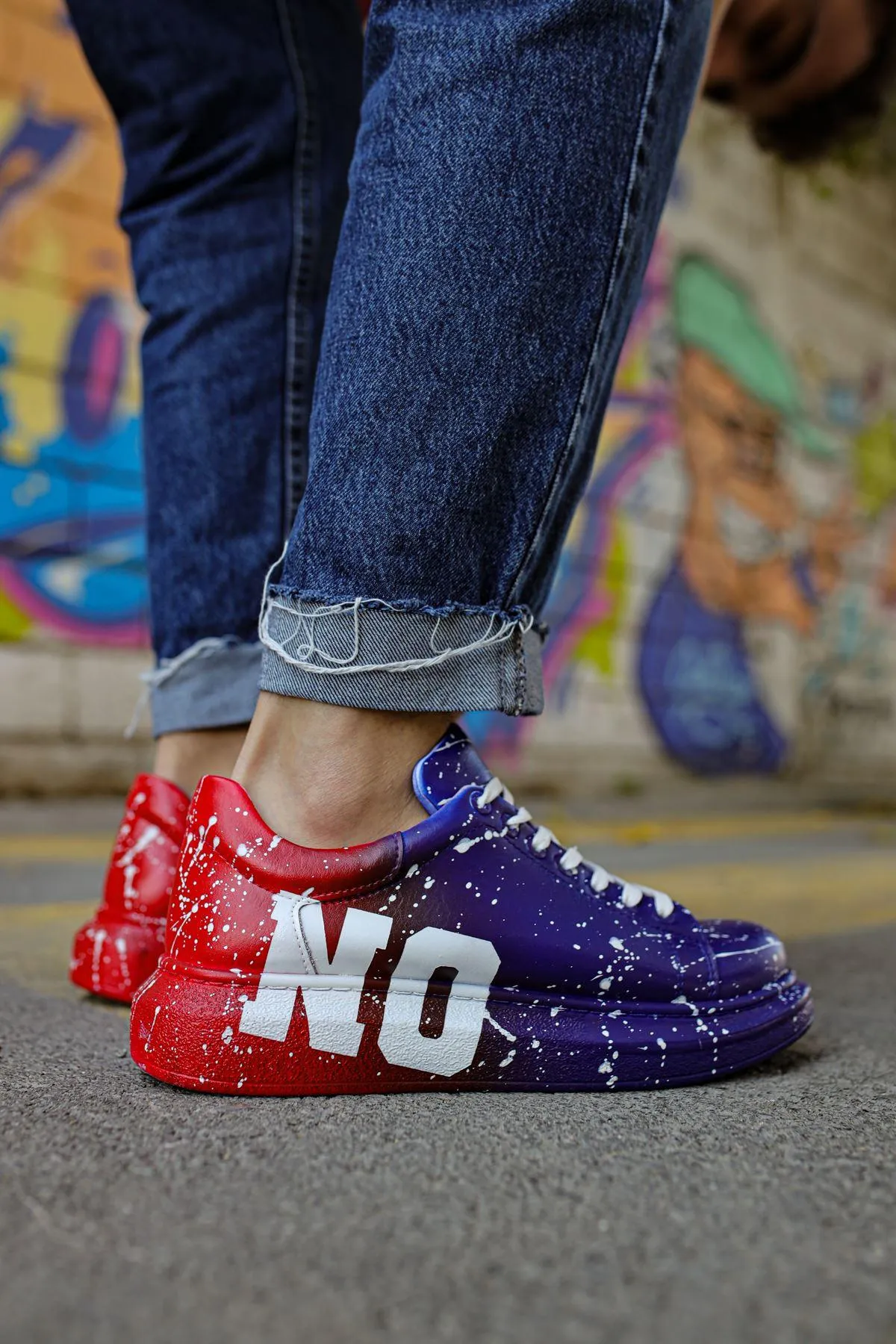 CH254 BT Men's Unisex Sneaker Shoes 441 BLUE / RED YES