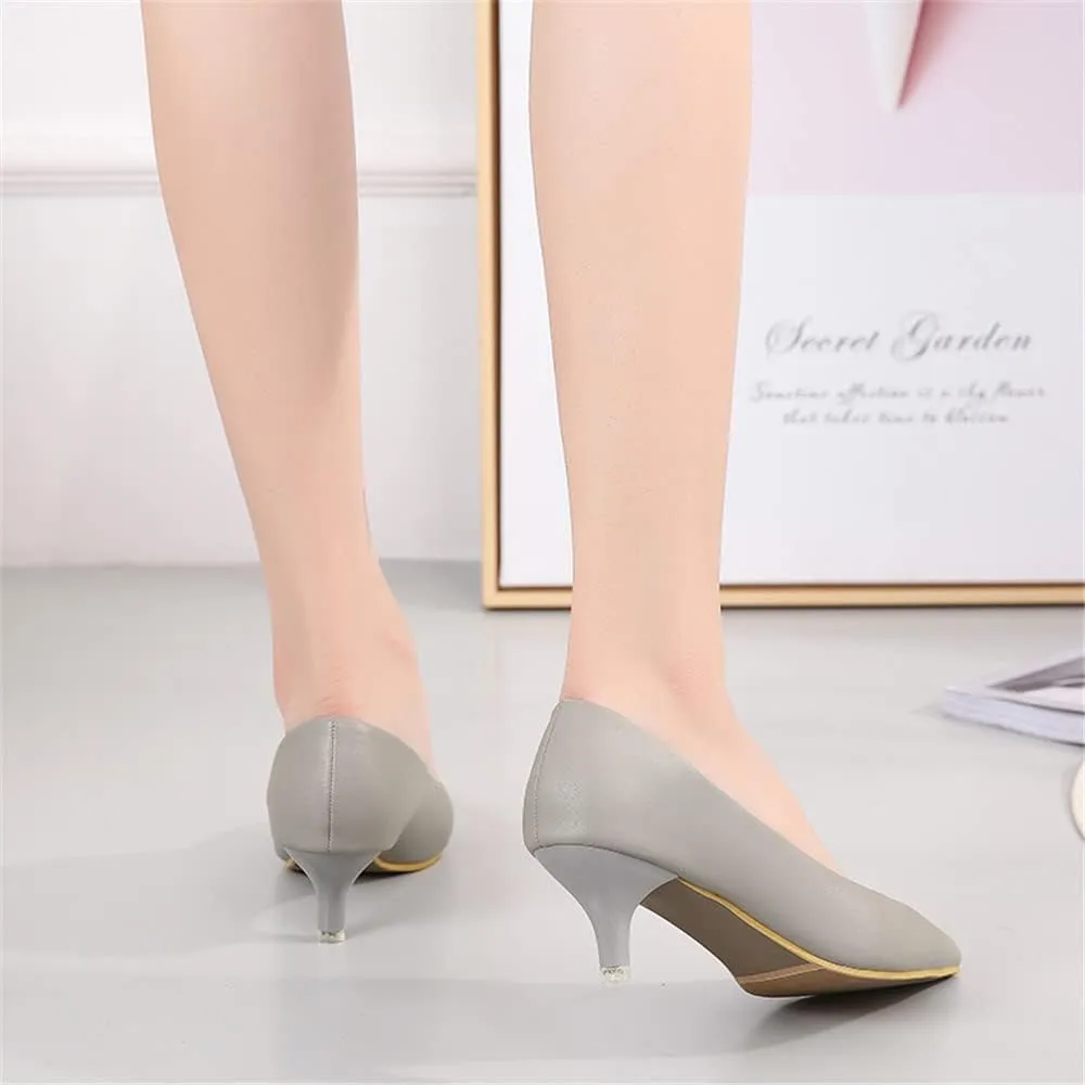 ChaiRong Zhou Women's Elegant Candy Color Pointy Toe Low Kitten Heeled Dress Pumps,Fashion Slip on Working Pump Shoes