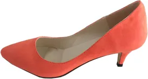 ChaiRong Zhou Women's Pointed Toe Low Heels PU Leather Dress Pumps,Slip On Candy Color Fashion Work Pump Shoes