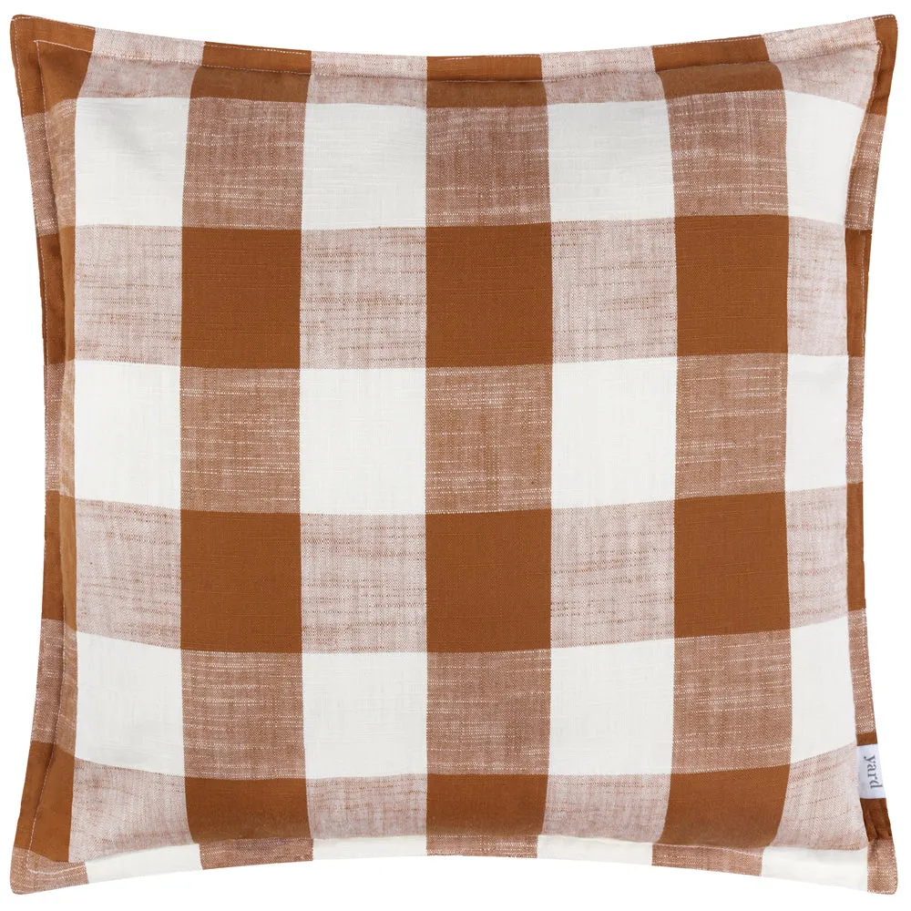 Chesil Check 100% Cotton Outdoor Cushion Pecan