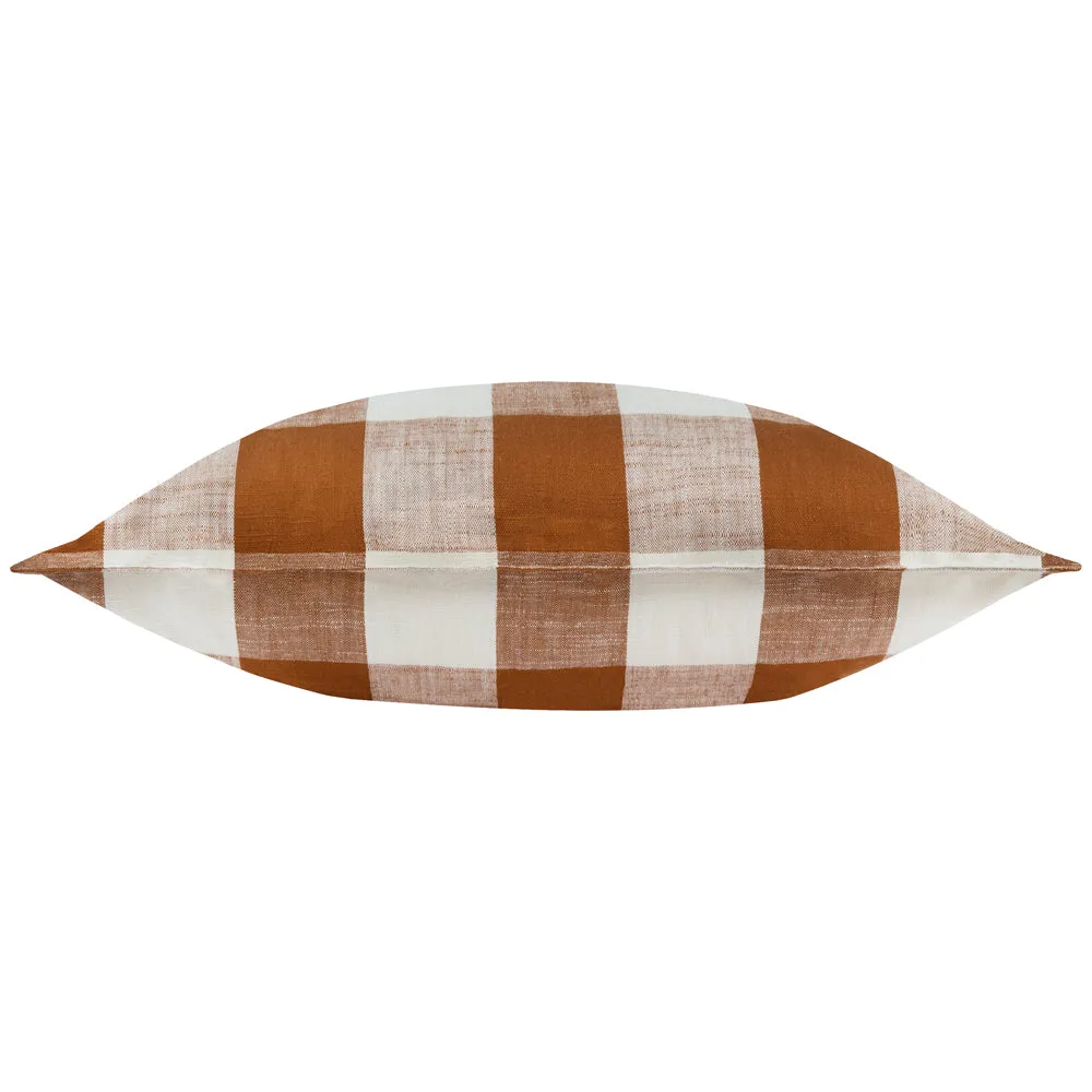 Chesil Check 100% Cotton Outdoor Cushion Pecan