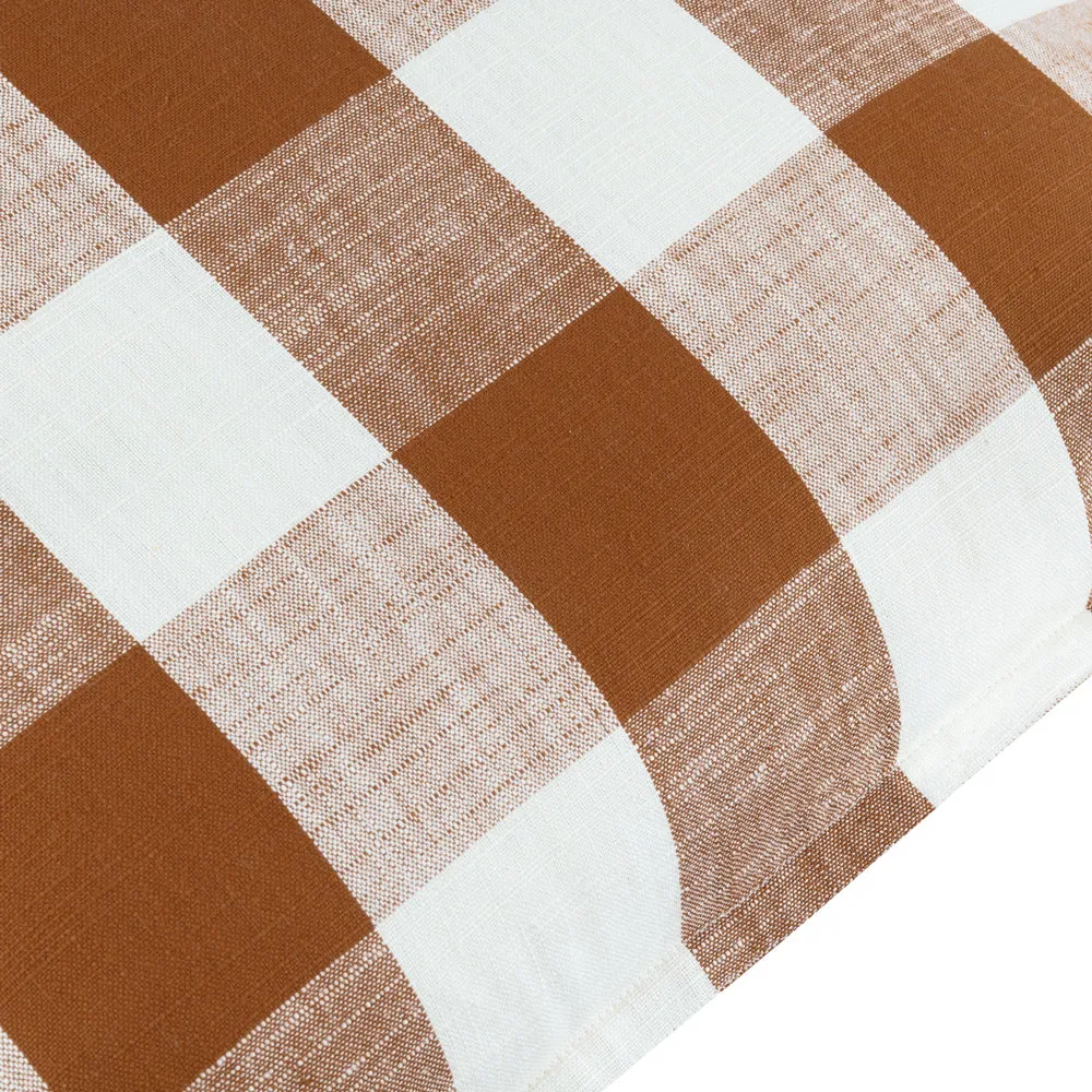 Chesil Check 100% Cotton Outdoor Cushion Pecan