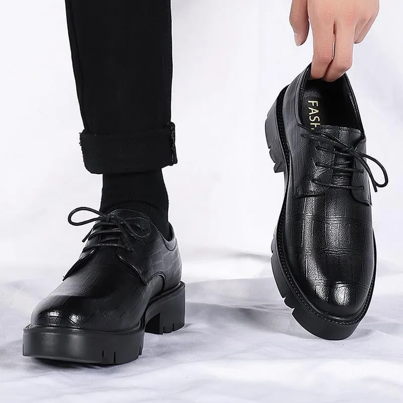 Classic Men's Wholecut Oxford Shoes Premium Leather Glossy Finish Dress Shoes for Weddings, Boardroom Presentations & Black Tie Events