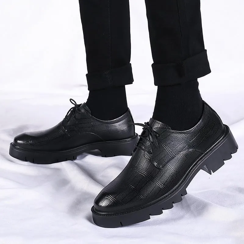 Classic Men's Wholecut Oxford Shoes Premium Leather Glossy Finish Dress Shoes for Weddings, Boardroom Presentations & Black Tie Events
