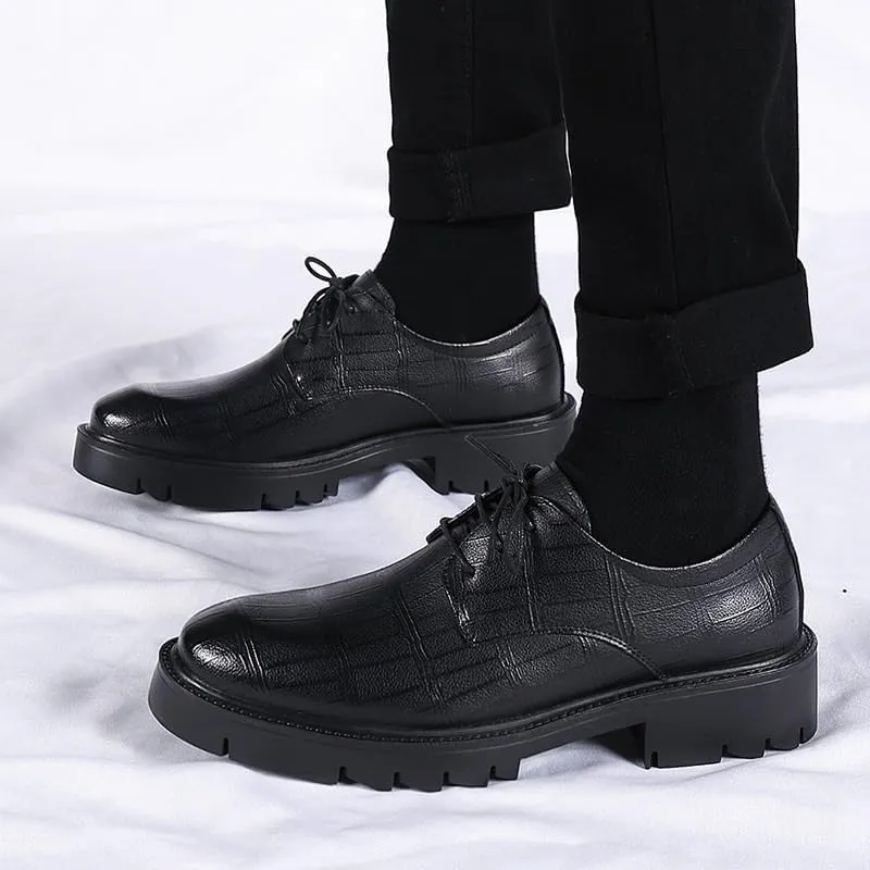 Classic Men's Wholecut Oxford Shoes Premium Leather Glossy Finish Dress Shoes for Weddings, Boardroom Presentations & Black Tie Events