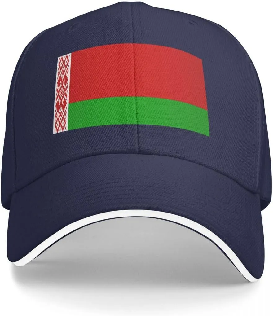 Classic Sandwich Baseball Cap-Belarus Flag Adjustable Unisex Sports Hat for Running Outdoor Four Seasons Comfortable